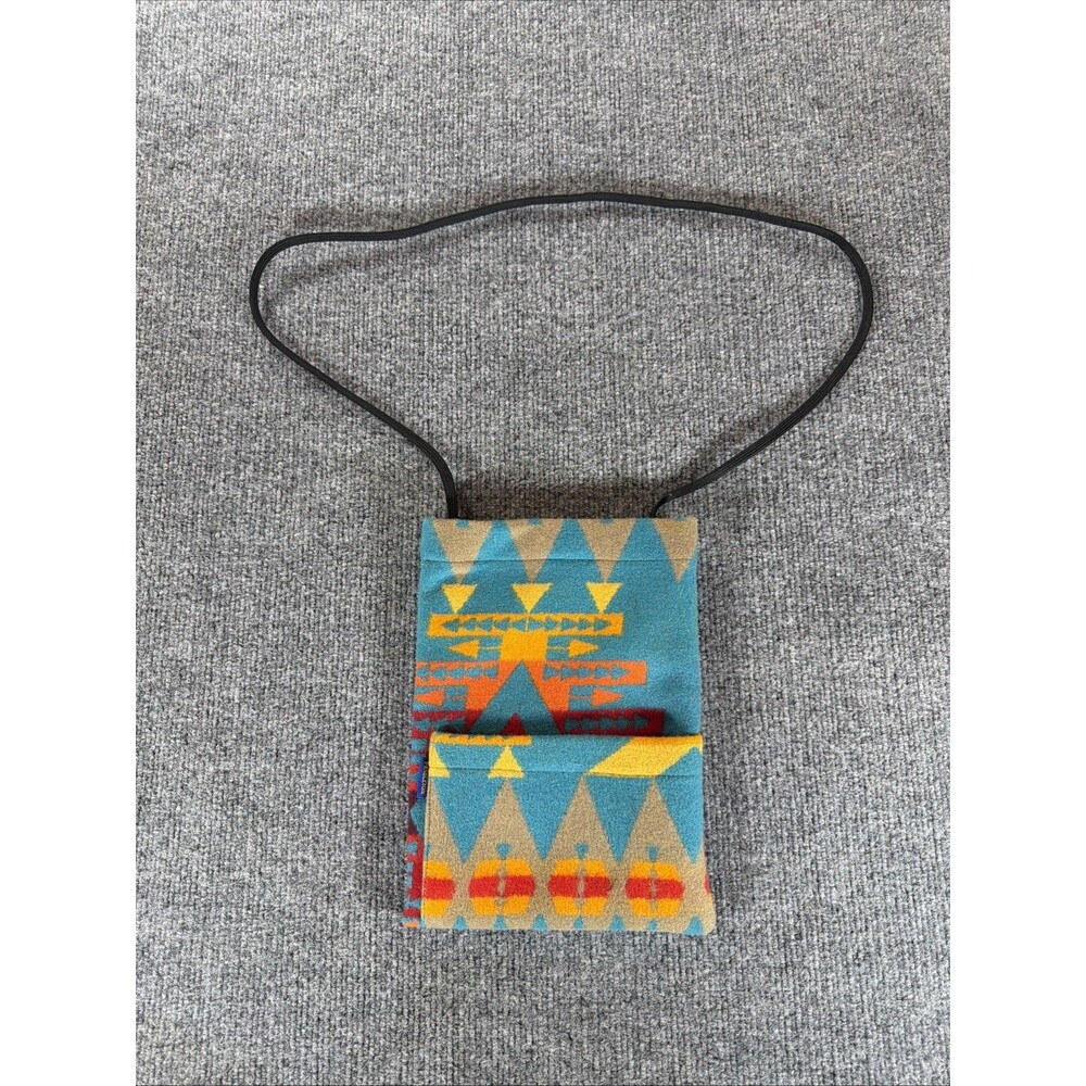 Pendleton Wool Crossbody Bag Southwest Geometric Teal Orange Red Yellow